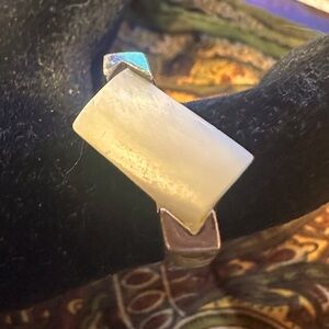 Sterling Silver with Mother of Pearl Stone Statement Ring